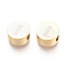 304 Stainless Steel Beads, Flat Round with Letter, Letter.I, 10x4.5mm, Hole: 2mm