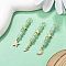 3Pcs 3 Styles Natural Green Aventurine Faceted Round Beaded Pendants, Stainless Steel Moon Star Lightning Bolt Charms, Golden, 42~45mm, Hole: 2mm, 1pc/style