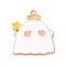 Halloween Theme Alloy Enamel Pendants, Ghost with Star Charm, Light Gold, White, 25x22x1.5mm, Hole: 1.8mm