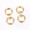 304 Stainless Steel Open Jump Rings, Real 24K Gold Plated, 18 Gauge, 7x1mm, Inner Diameter: 5mm