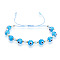 Glass Evil Eye Braided Bead Bracelet, Blue