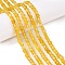 Dyed Natural Agate Beads Strands, Faceted Table Cut Cube, Gold, 3~3.5x3.5~4x3~3.5mm, Hole: 0.8mm, about 92~111pcs/strand, 12.24~14.92''(31.1~37.3cm)