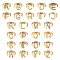 26Pcs 26 Style Alloy Alphabet Open Cuff Rings, Intial Letter A~Z Chunky Rings for Women, Golden, US Size 5 1/4(15.9mm), 1Pc/style