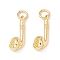 Brass Pendants, with Jump Rings, Cadmium Free & Lead Free, Long-Lasting Plated, Shower, Real 18K Gold Plated, 17x6x5.5mm, Hole: 3mm