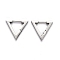 Tarnish Resistant 304 Stainless Steel Triangle Huggie Hoop Earrings, Stainless Steel Color, 18.5x21x3mm, Pin: 1mm