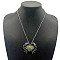 Shiny Alloy Pave Natural Paua Shell Pendant Necklaces, Platinum, Crab