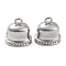 Non-Tarnish 316 Stainless Steel Charms, Bells Charm, Stainless Steel Color, 12.5x12x8.5mm, Hole: 1.5mm