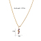 Cubic Zirconia Puzzle Pendant Necklaces, Stainless Steel Fashion Jewelry, Golden, Gold, 17.72 inch(45cm)