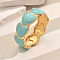 Classic Heart Alloy Enamel Hinged Bangles for Women, Perfect Gift for Valentine's Day, Pale Turquoise, Inner Diameter: 2-3/8 inch(6cm)