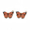 Printed Alloy Pendants, Cadmium Free & Nickel Free & Lead Free, Light Gold, Butterfly, Chocolate, 15x20x1.5mm, Hole: 1.8mm
