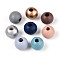 Spray Painted Natural Schima Wood Beads, Round, Mixed Color, 9.5~10mm, Hole: 2.5~2.8mm