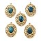 304 Stainless Steel Pendants, Natural Lapis Lazuli Oval Charms, Real 14K Gold Plated, 21x15x5.5~6.5mm, Hole: 1.5mm