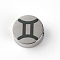 304 Stainless Steel Beads, Twelve Constellations, Stainless Steel Color, Gemini, 8x3mm, Hole: 2mm