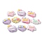 Opaque Resin Cabochons, Cartoon Word, Mixed Color, 13~20x20.5~22x7~7.5mm