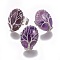 Adjustable Natural Amethyst Finger Rings, with Platinum Tone Brass Findings, Oval, Size 8, 18mm