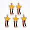 Alloy Enamel Comet Star Pendants, Shooting Star, Light Gold, White, 26.5x13x1.5mm, Hole: 2mm