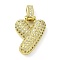 Brass Micro Pave Clear Cubic Zirconia Pendants, Cadmium Free & Nickel Free & Lead Free, Real 18K Gold Plated, Letter Y, 28mm, Hole: 4.8x3.5mm, Pendant: 22.5x17x5.5mm
