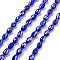 Transparent Electroplate Glass Beads Strands, Faceted, Oval, Medium Blue, 8.5x5.5mm, Hole: 1.2mm, about 70pcs/strand, 20.87~23.23''(53~59cm)