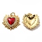 Rack Plating Brass Grade AAA Cubic Zirconia Pendants, with Enamel, Lead Free & Cadmium Free, Long-Lasting Plated, Heart, Real 18K Gold Plated, 18x20x3.5mm, Hole: 
3.6mm