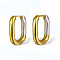 Two Tone 925 Sterling Silver Hoop Earrings for Women, Oval, Mixed Color, 15x10x2mm