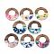 Resin and Walnut Pendants, Flat Round, Mixed Color, 38x3mm, Hole: 2mm