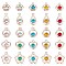100Pcs 5 Style UV Plating ABS Plastic Pendants, with Acrylic Rhinestone, Faceted, Heart & Flower & Flat Round & Teardrop & Crown, Mixed Color, 19~30x16~24.5x7mm, Hole: 2~3mm, 5 style, 20pcs/style, 100pcs