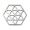 Non-Tarnish 201 Stainless Steel Pendants, Hexagon, Stainless Steel Color, 24.5x28x1mm, Hole: 3.5x3.5mm