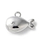 Brass Charms, Cadmium Free & Nickel Free & Lead Free, Dolphin, Platinum, 7x9.5x3.5mm, Hole: 1mm