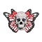 Printed Acrylic Pendants, Halloween Theme Shape, Skull, 18.5x42x2.5mm, Hole: 1.6mm