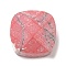 Glass Cabochons, Imitation Gemstone, Faceted Square, Light Coral, 9~9.5x9~9.5x5.5mm