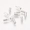 Brass Cord Ends, End Caps, Nickel Free, Silver Color Plated, 8x2.8mm, Hole: 1.5mm, 2mm inner diameter