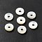 Natural White Shell Beads, Donut/Pi Disc, White, 10x2.5mm, Hole: 2mm