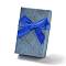 Cardboard Jewelry Set Packaging Boxes, with Sponge Inside, for Rings, Small Watches, Necklaces, Earrings, Bracelet, Rectangle with Bowknot, Royal Blue, 8.35x5.5x2.55~3cm