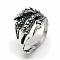 Adjustable Alloy Cuff Finger Rings, Eagle Claw, Size 8, Antique Silver, Inner Diameter: 18mm