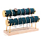 Velvet 2 T Bar Bracelet Display Rack, Jewelry Organizer Holder with Woode Base, for Bracelets Watch Storage, Dark Green, 29x10x18.5cm