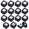 BENECREAT 36 Pack Gemstone Display Box Acrylic Diamond Display Case Black Jewelry Box with Clear Lids, White Sponge 0.8x0.6
