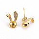 Серьги из латуни с микропейвом и прозрачным фианитом KK-S356-235-NF-2