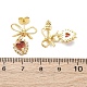 Серьги-гвоздики с цирконом из латуни EJEW-F362-06G-3