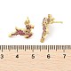 Серьги-гвоздики из латуни с микропаве из кубического циркония EJEW-M077-13G-3