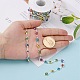 Ручной плоские круглые латунные Lampwork сглаза бисером цепи CHC-P002-01S-5