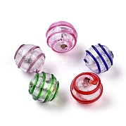 Ручная серебряная фольга стеклянные бусины Lampwork FOIL-G027-01