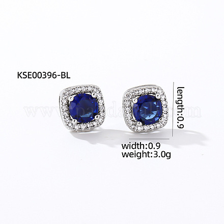 Элегантные женские серьги-гвоздики с квадратным цирконом TY1635-5-1