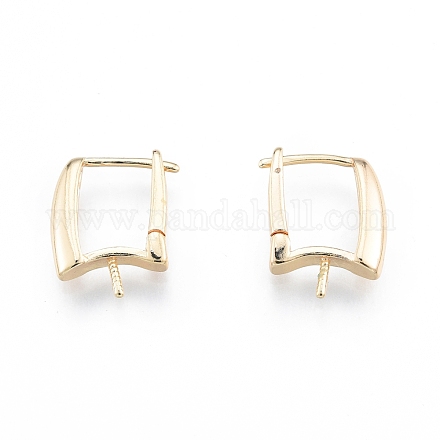 Латунные серьги-кольца с застежкой сзади KK-C006-28G-1