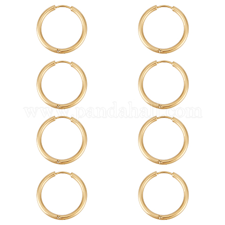 8 пара серег-колец Huggie Hoop из нержавеющей стали 304 с ионным покрытием (IP) EJEW-UN0002-39-1