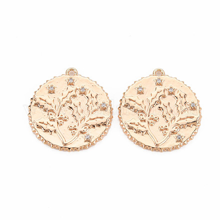 Латунные микропаве прозрачные подвески с фианитом KK-S364-198-1