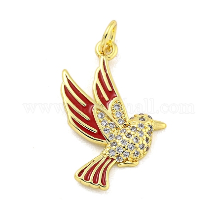Латунные микропаве прозрачные подвески с фианитом KK-R159-14A-G-1