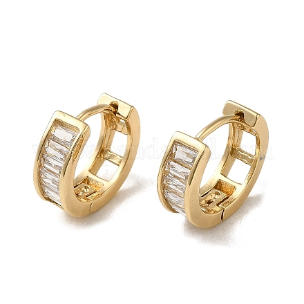 Серьги-кольца из латуни с микропаве из кубического циркония EJEW-L271-20KCG-02-1
