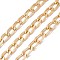 Oval Oxidation Aluminum Curb Chains, Unwelded, with Spool, Light Gold, Link: 13.5x8x2mm, about 30m/roll