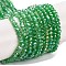 Baking Electroplate Glass Beads Strands, AB Color, Faceted, Round, Medium Sea Green, 3x2mm, Hole: 0.7mm, about 144~150pcs/strand, 35~37cm