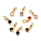 Brass Micro Pave Cubic Zirconia European Dangle Charms, Large Hole Charms, Real 18K Gold Plated, Cadmium Free & Lead Free, Crown, Mixed Color, 9x6.5x3.5mm, Hole: 5.3x3.6mm